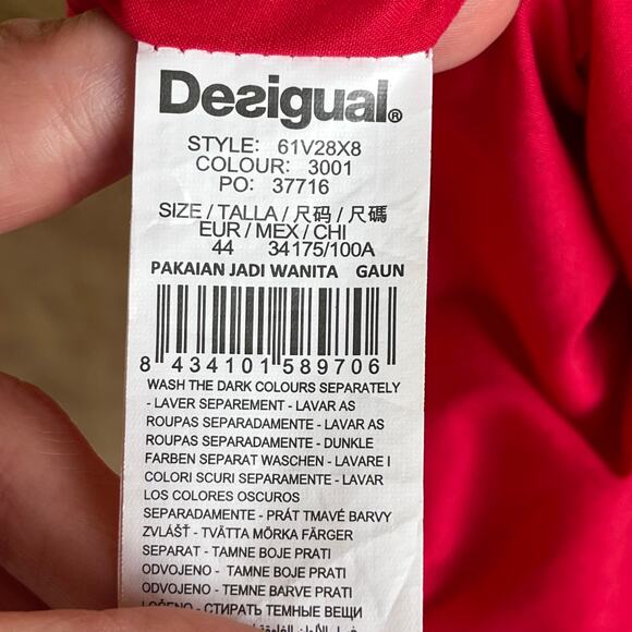 Desigual Women's Red Sleeveless Sheath Dress Boho Printed Size 44 (U.S. L) - Picture 13 of 13